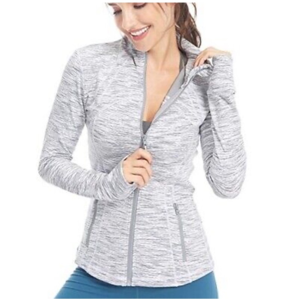 Lululemon Define Jacket - Striped Gray Zip-Up - Size 4